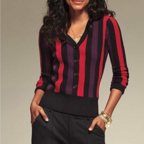 CAbi #3538 Royal Striped Pullover Sweater MEDIUM - Picture 1 of 5